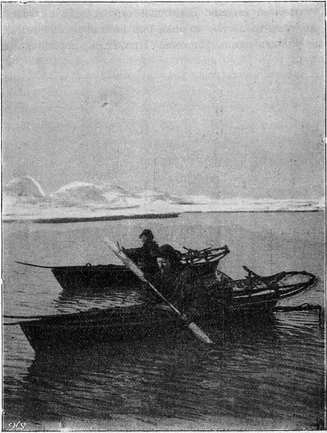 На каяках в одиночку. Фотография снятая близ мыса Флоры в Июле 1896 г.