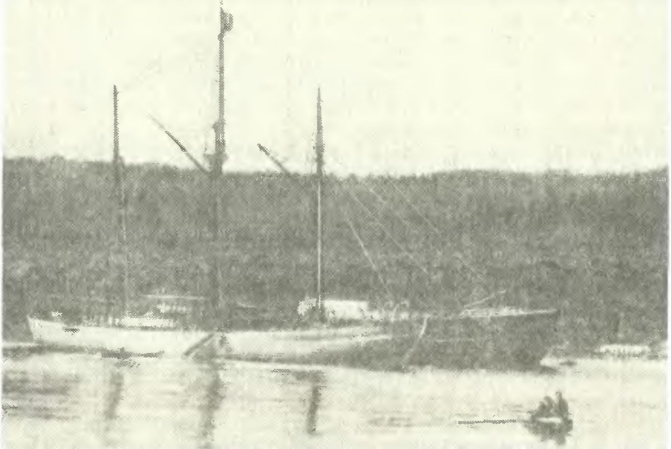 Большая часть снаряжении и оснастки «Фрама» была забрана в 1917 г. Амундсеном на новое судно «Мод». На снимке оба судна стоят борт к борту в Хортене; «Фрам» позади, без мачт