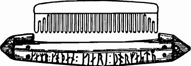 Рис. 13. Футляр гребня из Линкольна (гребень реконструирован). Длина 14 см