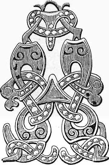 Рис. 38. Стилизованный звериный орнамент на серебряной фибуле из Эстра Херрестад (Сконе)