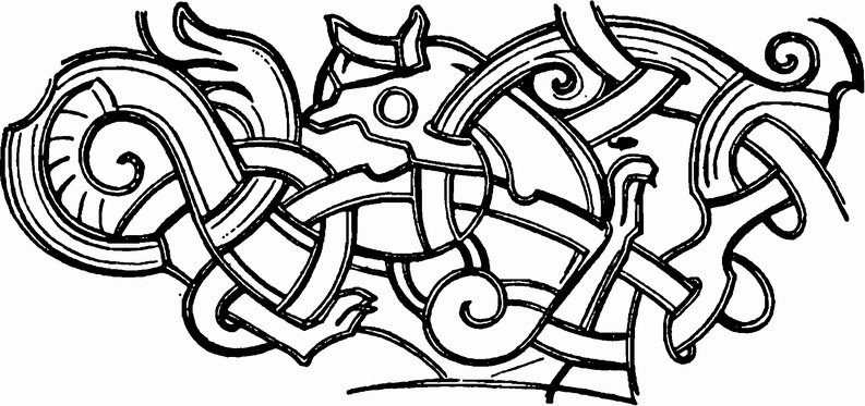 Рис. 40. Орнамент в виде чертополоха с броши из клада в Скайле, Оркнейские острова