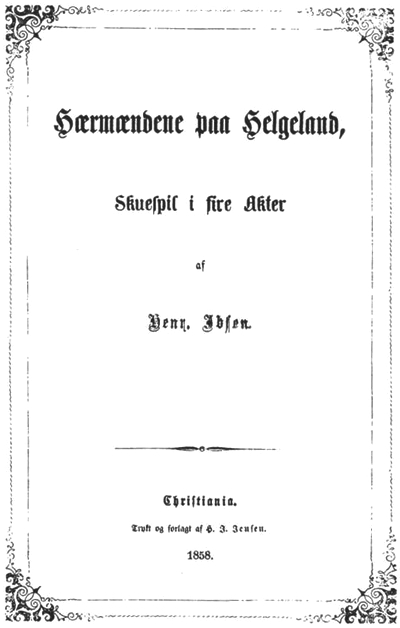Титул первого издания драмы «Воители в Хельгеланде». 1858