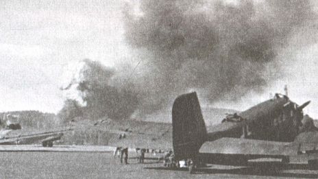 Транспортные самолеты Ju-52 на аэродроме Форнебу, 9 апреля 1940 г.