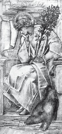 Эдуард Берн-Джоне. Фрейр (ок. 1870 г.). <i>Вепрь у ног бога и колосья в руке Фрейра символизируют плодородие
