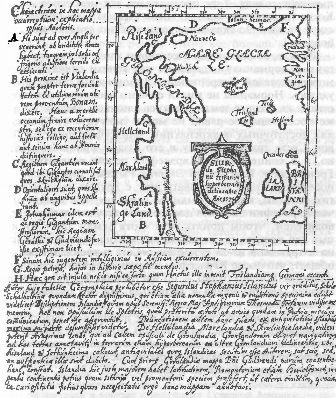 Рис. 46. Карта Сигурда Стефанссона из Скалхольта, 1590 г