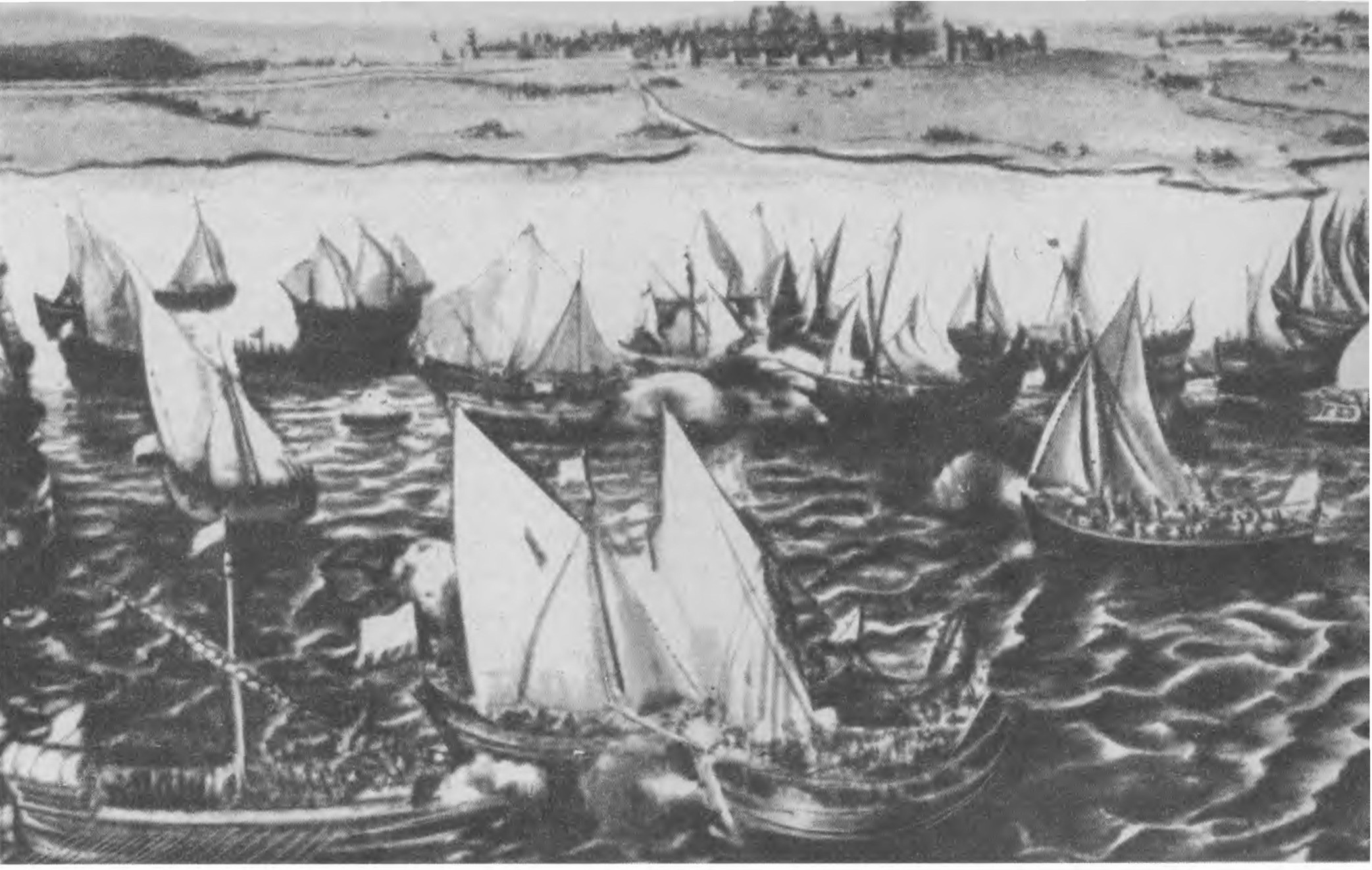 Старинная гравюра изображает битву с испанцами в 1573 году на Харлемском озере. О судьбе этого озера вы узнаете дальше
