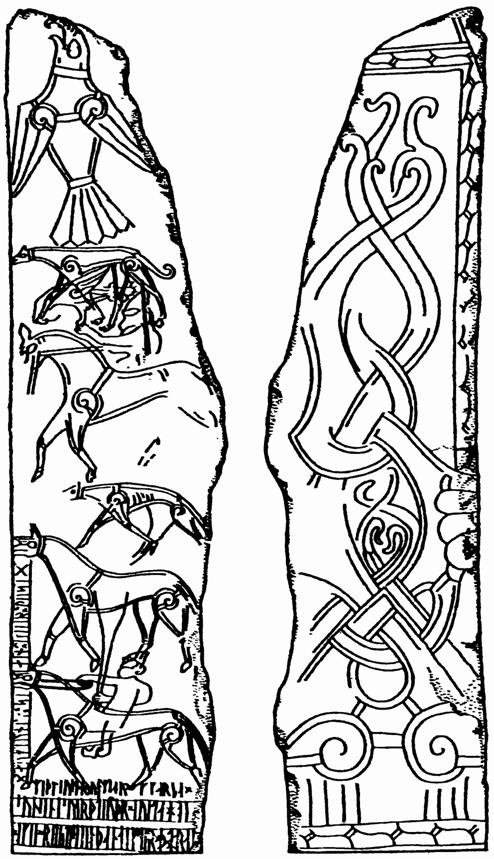 Рис. 4. Камень с резными изображениями из Алъстада (Норвегия)